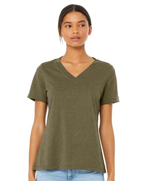 BELLA + CANVAS 6405CVC Heather Olive — on model front