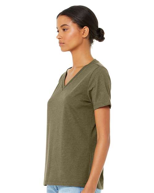 BELLA + CANVAS 6405CVC Heather Olive — on model side