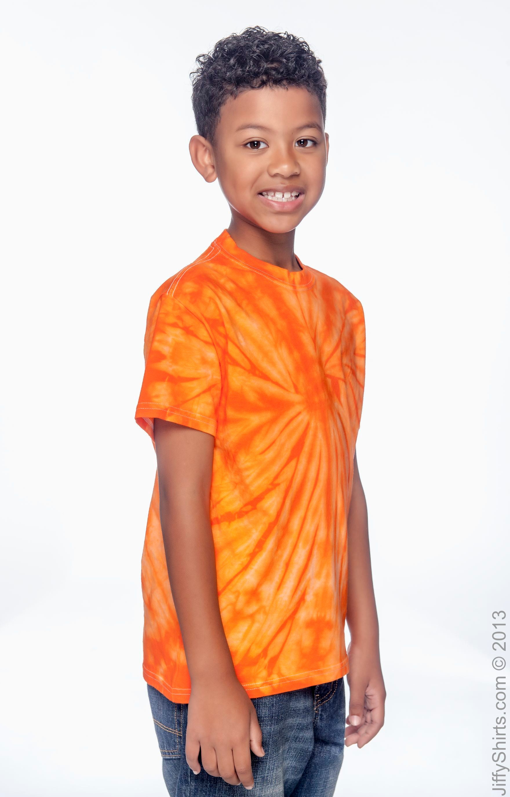 Youth 100% Cotton Spider T-Shirt - Spider Orange