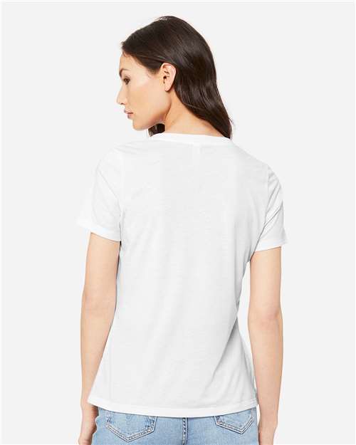 BELLA + CANVAS 6415 Solid White Triblend — on model back