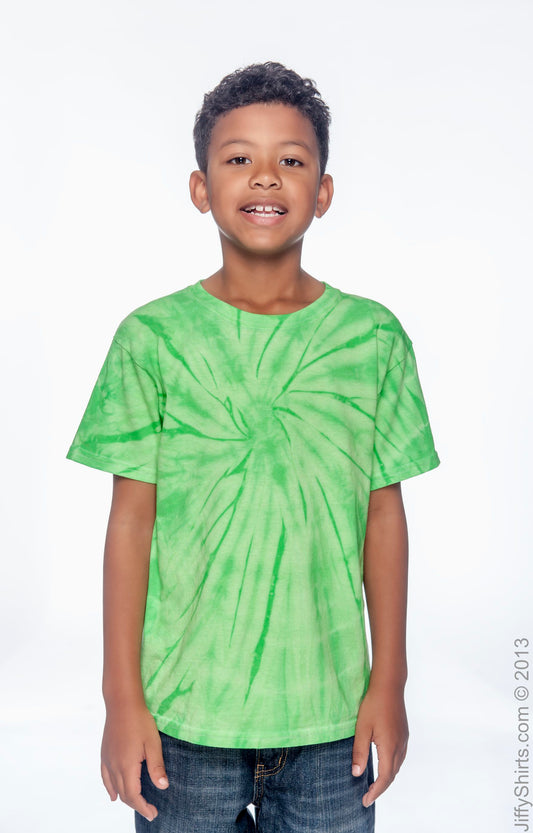 Youth 100% Cotton Spider T-Shirt - Spider Lime