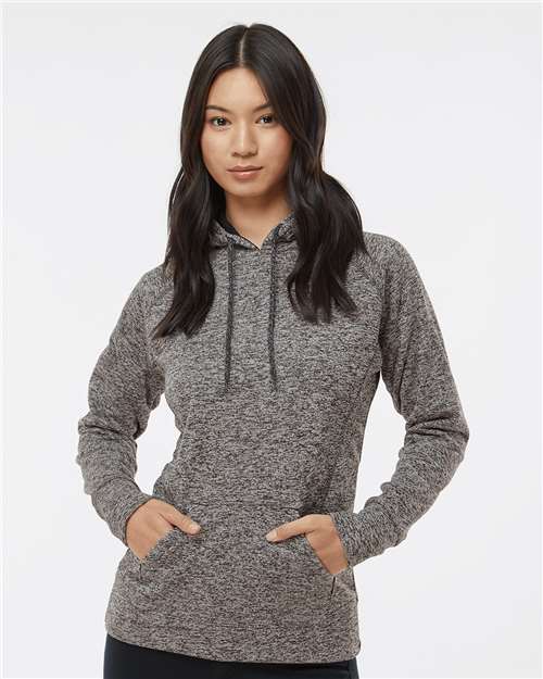 J. America 8616 Charcoal Fleck/ Black — on model front