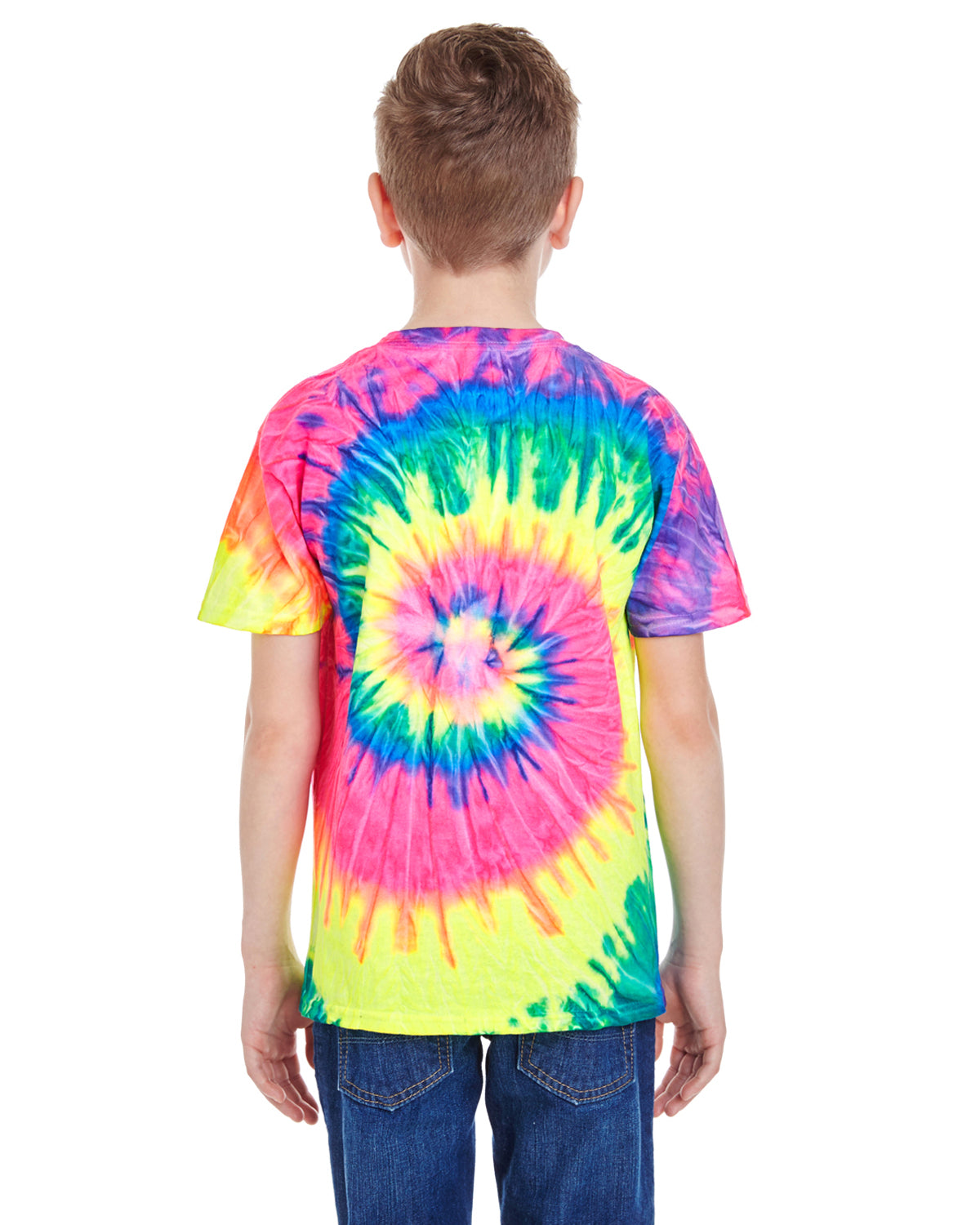 Youth 100% Cotton T-Shirt - Neon Rainbow