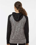 J. America 8618 Charcoal Fleck/ Black — on model back