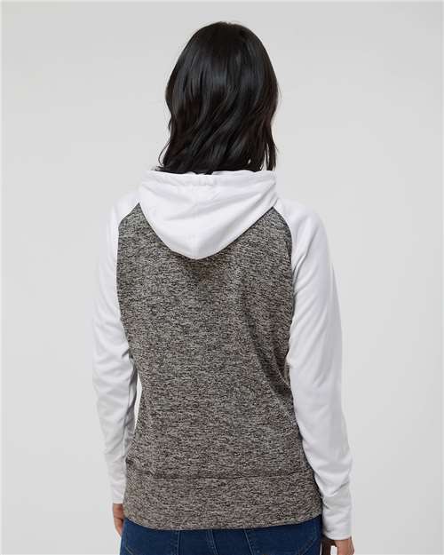 J. America 8618 Charcoal Fleck/ White — on model back