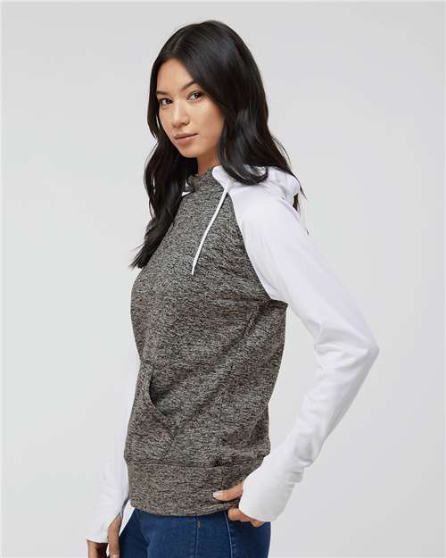 J. America 8618 Charcoal Fleck/ White — on model side
