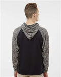 J. America 8612 Black/ Charcoal Fleck — on model back