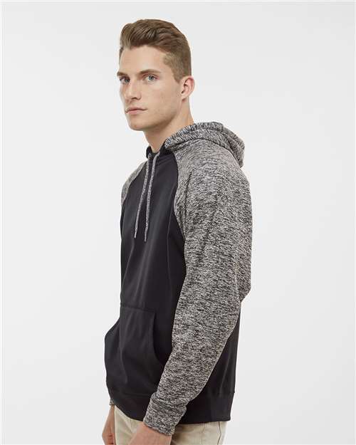 J. America 8612 Black/ Charcoal Fleck — on model side
