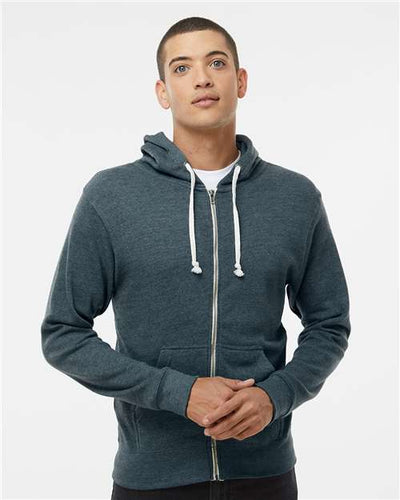 J. America 8872 Navy Triblend — on model front