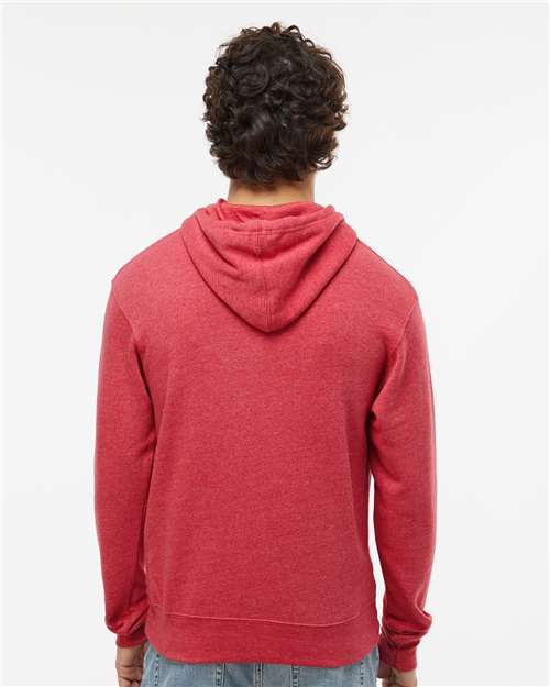 J. America 8871 Red Triblend — on model back