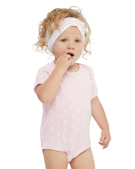 Infant Baby Rib Bodysuit - Ballerina / White Dt