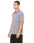 Unisex Performance Three-Button Mesh Polo - Sport Graphite