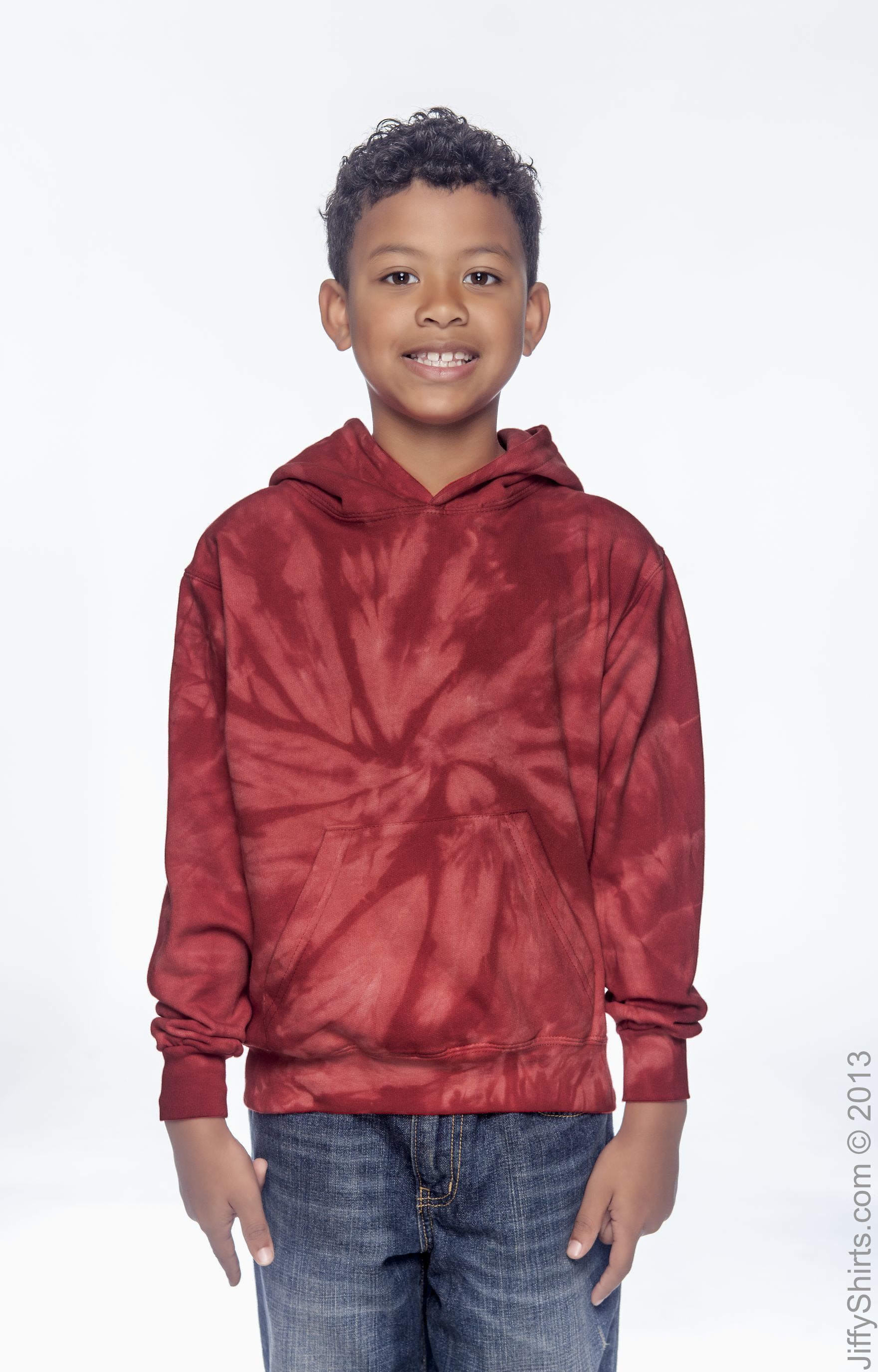 Youth Tie-Dyed Pullover Hoodie - Spider Red