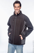 Men's Soft Shell Colorblock Jacket - Black / Dark Charcoal