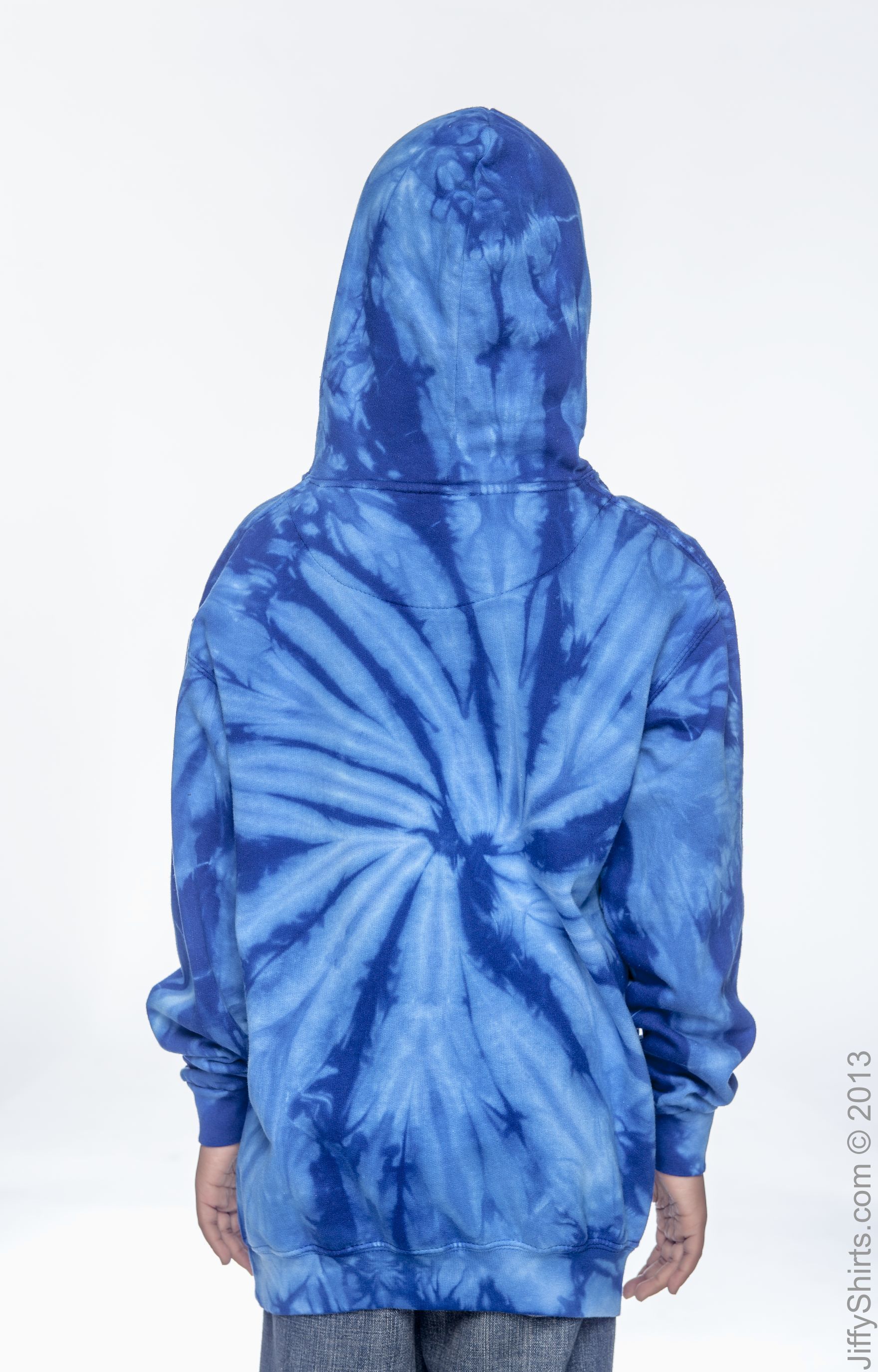 Youth Tie-Dyed Pullover Hoodie - Spider Royal