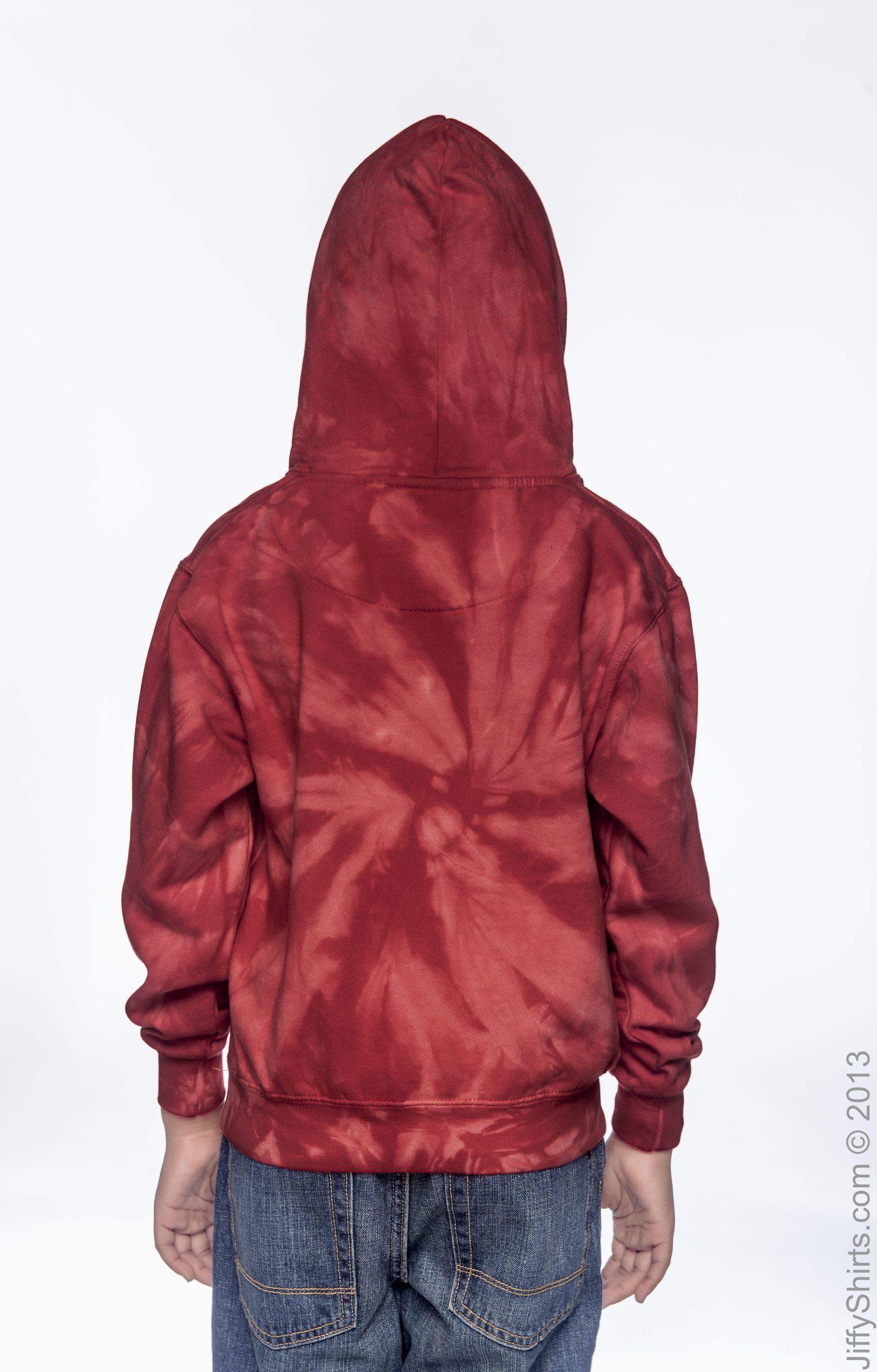 Youth Tie-Dyed Pullover Hoodie - Spider Red