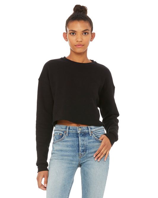 Women's Cropped Fleece Crew - Black