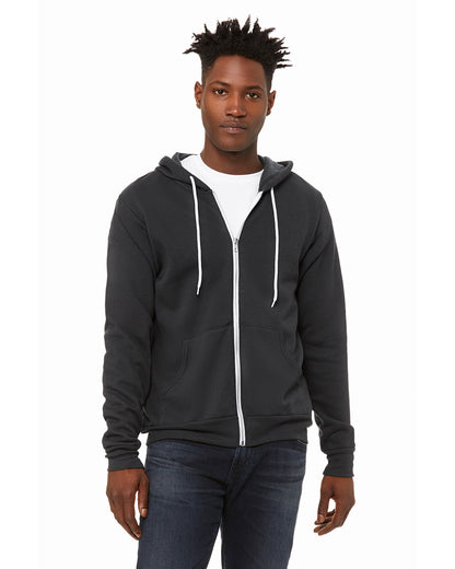 Unisex Poly-Cotton Sponge Fleece Full-Zip Hoodie - Dtg Dark Gray