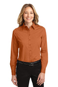 Women's Long Sleeve Easy Care Shirt - Texas Orange