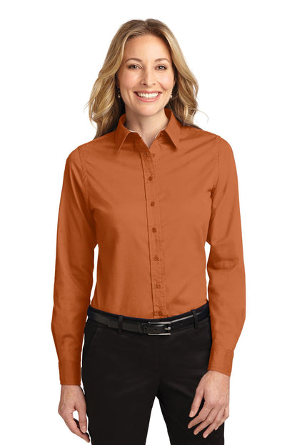 Women's Long Sleeve Easy Care Shirt - Texas Orange