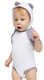 Rabbit Skins 4417 - Fine Jersey Infant Short Sleeve Raglan Bodysuit with Hood & Ears - Blend White / Vintage Heather