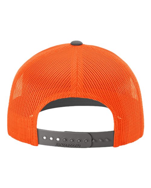 Richardson 112 Charcoal/ Neon Orange — back