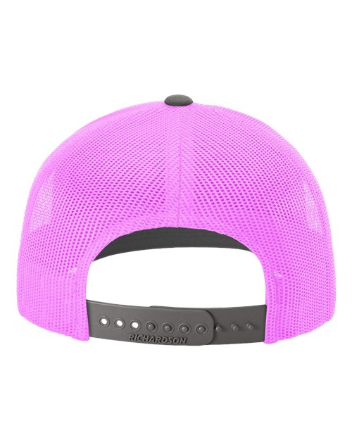 Richardson 112 Charcoal/ Neon Pink — back
