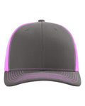 Richardson 112 Charcoal/ Neon Pink — front