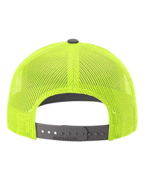Richardson 112 Charcoal/ Neon Yellow — back