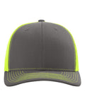 Richardson 112 Charcoal/ Neon Yellow — front