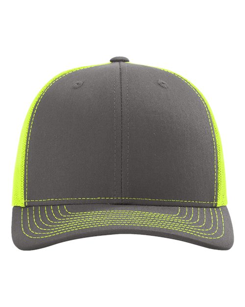 Richardson 112 Charcoal/ Neon Yellow — front