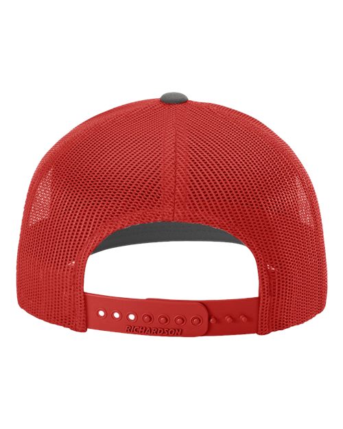 Richardson 112 Charcoal/ Red — back