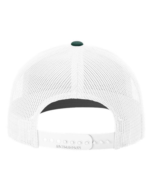 Richardson 112 Dark Green/ White — back