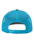 Richardson 112 Charcoal/ Neon Blue — back