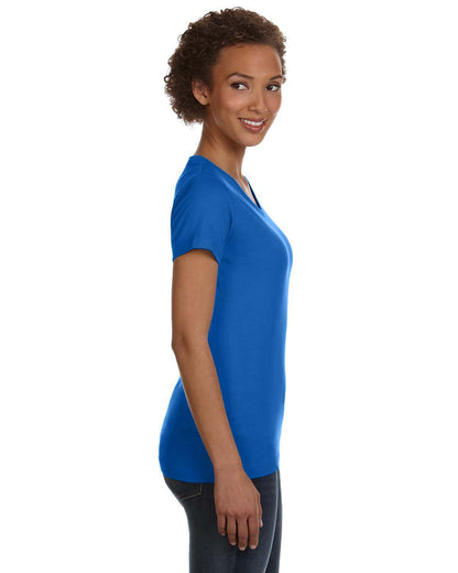 Women's V-Neck Fine Jersey T-Shirt - Royal