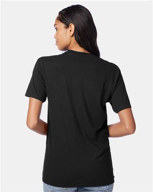 Hanes 42TB Solid Black Triblend — on model back