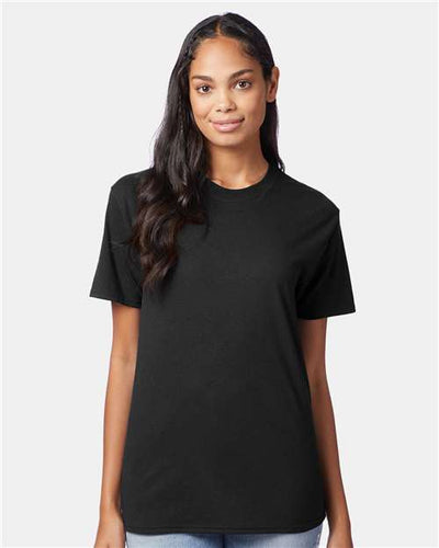 Hanes 42TB Solid Black Triblend — on model front