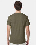 Hanes 42TB Military Green Triblend — on model back