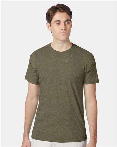 Hanes 42TB Military Green Triblend — on model front