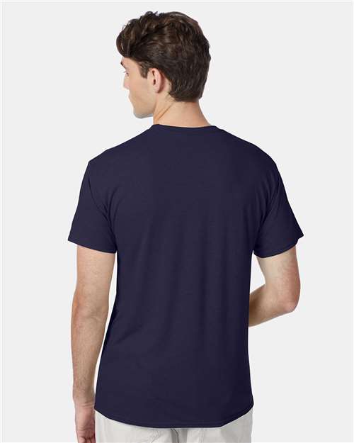 Hanes 42TB Navy Triblend — on model back