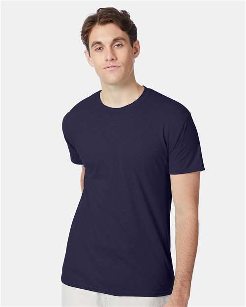 Hanes 42TB Navy Triblend — on model front