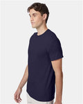 Hanes 42TB Navy Triblend — on model side