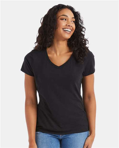 Hanes 42VT Black Triblend — on model front