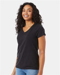 Hanes 42VT Black Triblend — on model side