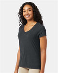 Hanes 42VT Slate Triblend — on model side
