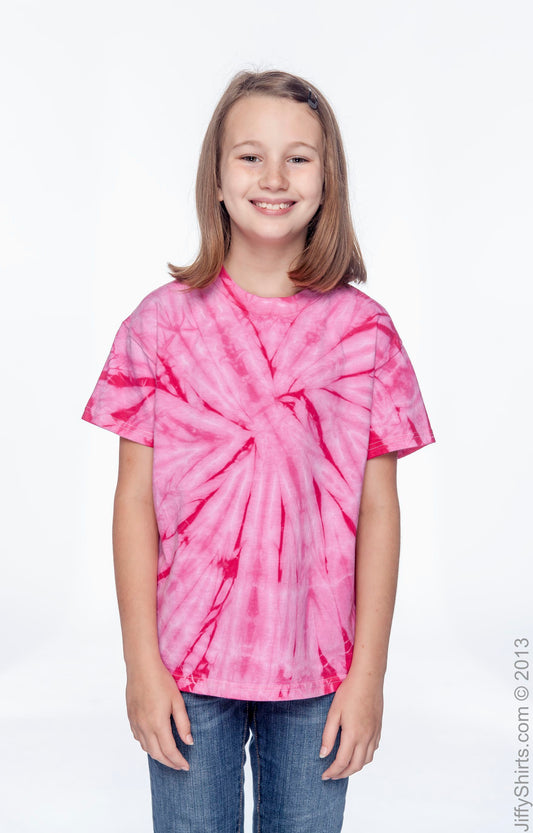 Youth 100% Cotton Spider T-Shirt - Spider Pink