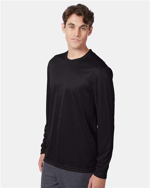 Hanes 482L Black — on model side