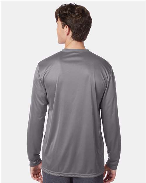 Hanes 482L Graphite — on model back