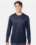 Hanes 482L Navy — on model front