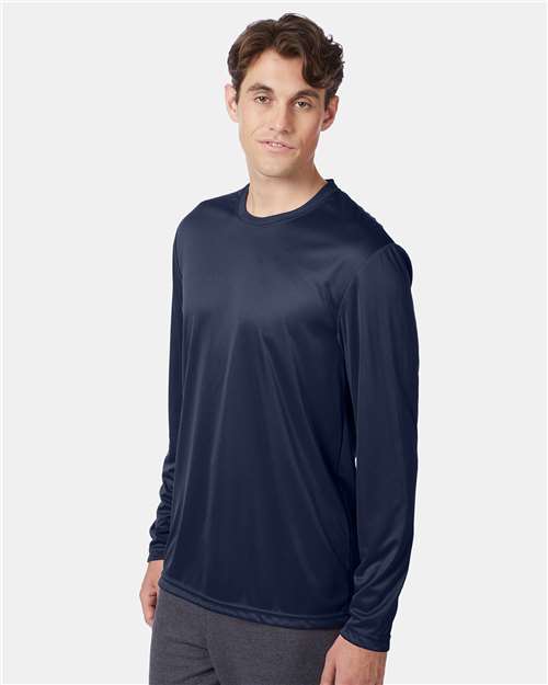 Hanes 482L Navy — on model side
